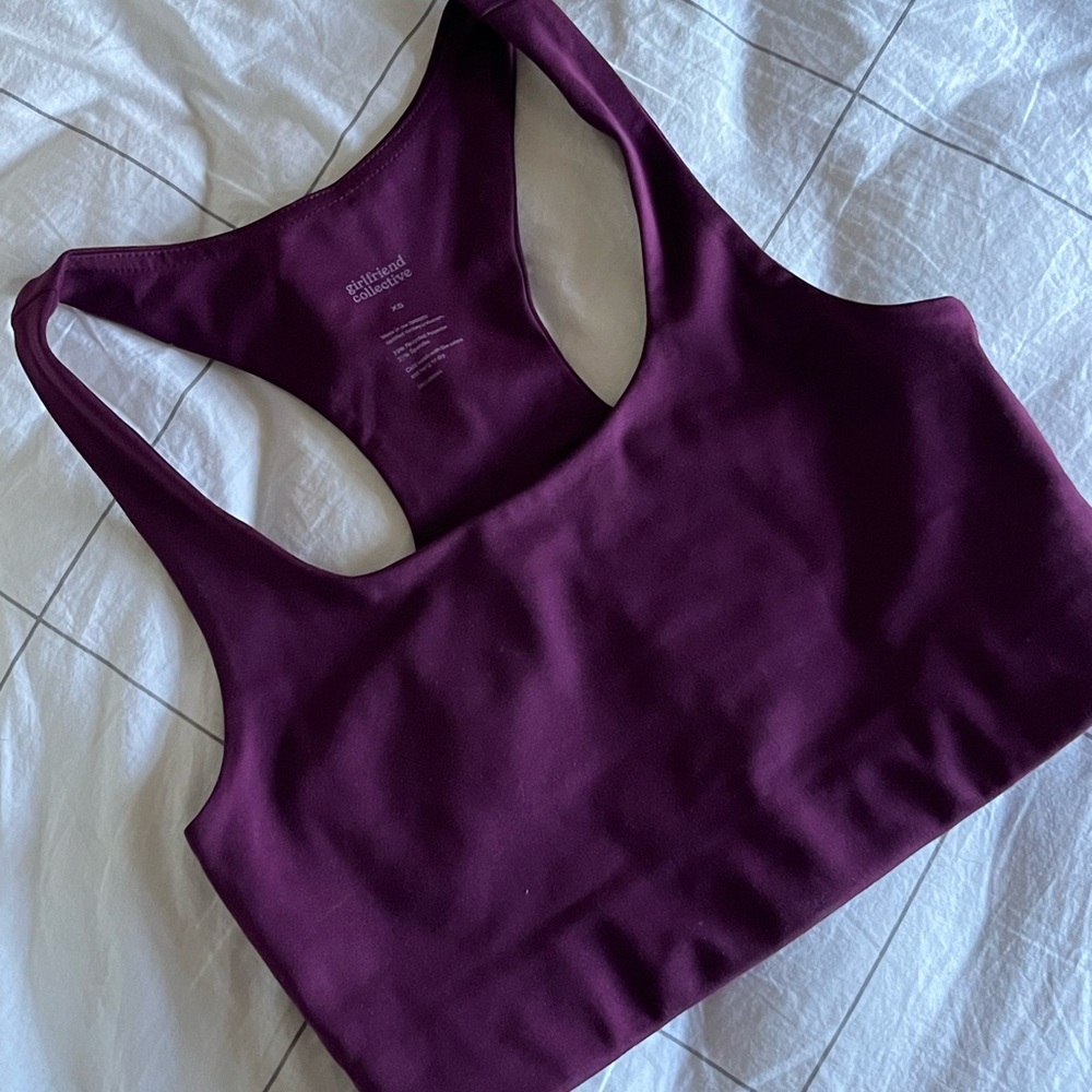 Girlfriend collective burgundy sports bra/top
